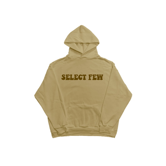 Cream Hoodie color Mocha Puff Print